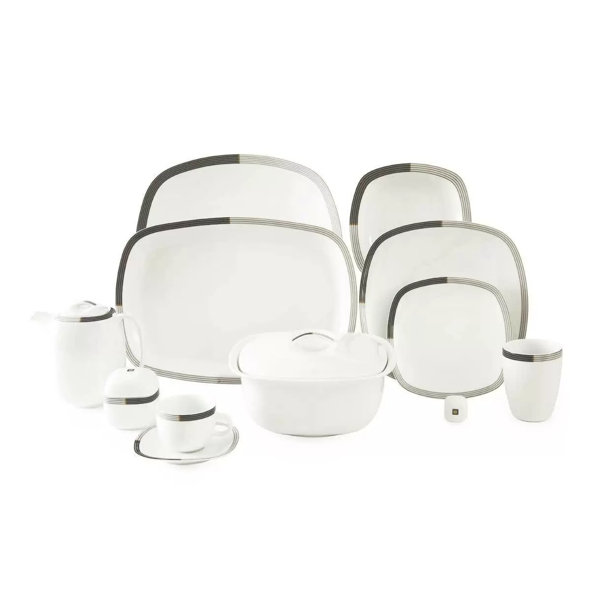 سرویس 98 پارچه چینی زرین-کواترو(مربع)-12 نفره-وگاس اورینت-درجه یک